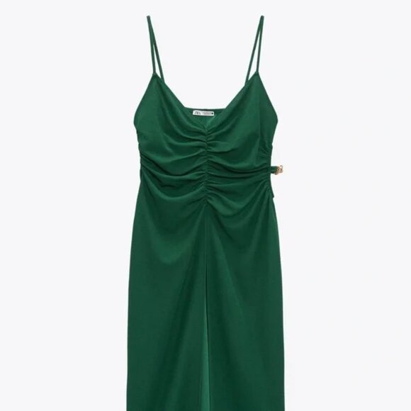 GREEN CUT-OUT TUNIC WITH CHAIN DETAIL - Picture 3 of 5